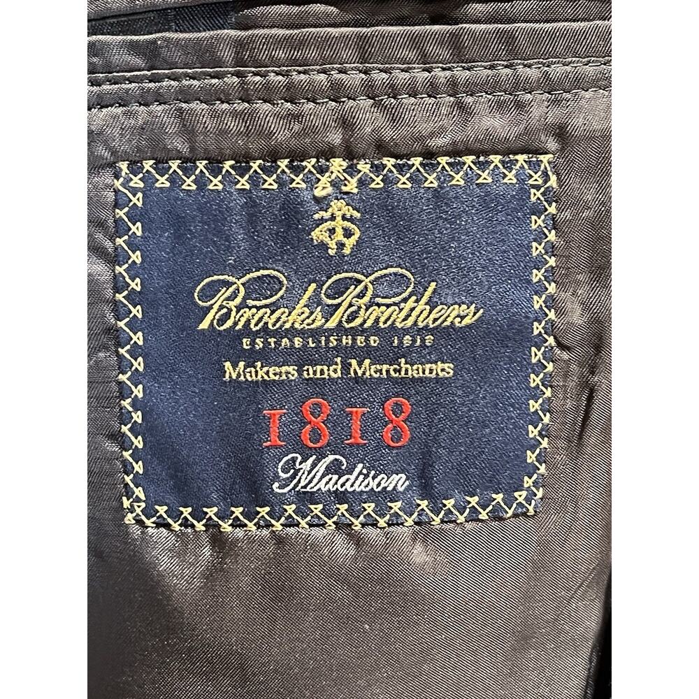 Brooks Brothers Madison 1818 42-44R Gray Stripe Blazer Sport Coat Italian Wool - Picture 14 of 16